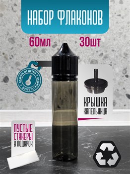 Флакон с капельницей gorilla chubby черный 60 мл набор 30 шт 22E4IDPRjDVjTwuPwH6Va3 - фото 10670